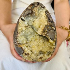 7.04LB  Natural Gold Dog Teeth Dragon Pattern Petrochemical Crystal Cave Healing picture