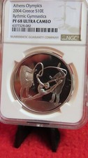 2004 Greece Rhythm Gymnastics Athens Greece Olympics 34 grams of Silver NGC PR68 picture