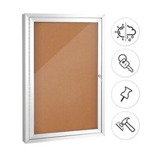 SWANCROWN Enclosed Bulletin Board Cork Displays Boards Weather Resistant Wall... picture