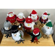 Target Wondershop Christmas Winter Bird Figurines LOT of 9 Festive Decor Cozy picture