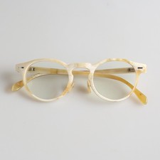 Men Eyeglass Frames Unique Retro Handmade White Horn Reading Glasses Eyeglasses picture