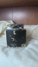 The Giant Vintage Pocket Lighter Black Leather Wrap Silver Tone picture
