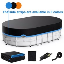 10x16FT Winter Oval Above Ground Pool Cover w/ Ratchet, Premium All-Season Cover picture