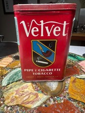 Vintage Velvet Pipe & Cigarette Tobacco Pocket Tin Age Between 1926-1930's VIDEO picture