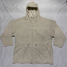 Vtg 80s 90s J Crew Giant Tag Cotton Canvas Anorak Parka Jacket Mens L Archival picture