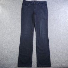 Paige Skyline Straight Jeans Women's 31 Blue Dark Wash 32x31 Mid Rise Rayon... picture