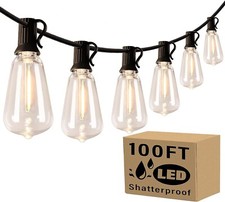 100FT Outdoor String Lights for Patio Waterproof Connectable ST38 LED Light Stri picture