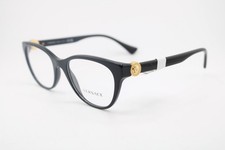 NEW VERSACE MOD. 3330 GB1 BLACK GOLD CAT EYE AUTHENTIC EYEGLASSES 53-19 picture