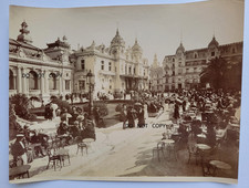 1880'S LARGE ALBUMEN PHOTO...GROUP OF PEOPLE BY GAMBLING LE CASINO MONTE CARLO picture