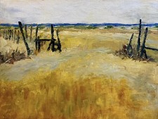 Original Oil Painting 9x12 Impressionist Landscape Pasture Fence Art Signed picture