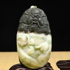 Chinese Natural Dushan Jade HandCarved Exquisite Zhong Kui Statue 92041 picture