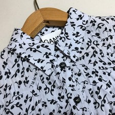 GANNI Printed Crepe Layer Dress Light Blue Long Sleeve with Pockets Size 34 (XS) picture