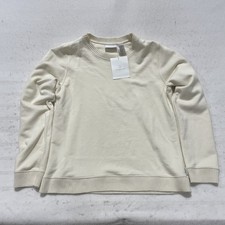 NWT Liz Claiborne Lizwear Jeans Sweatshirt Womens Medium 100% Cotton Cream picture