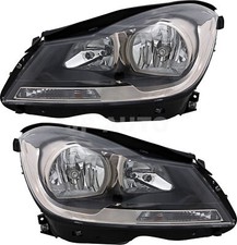 For 2012-2015 Mercedes Benz C Class Coupe Headlight Halogen Set Pair picture