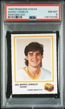 1986 Penguins Kodak # Mario Lemieux Perforated (PSA 8) picture
