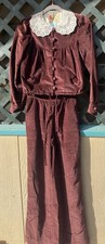 Size 5-6 VTG  Velvet Top &  pant  Set THE STRAWBERRY PLANT DOROTHY SCHOELEN 70’s picture