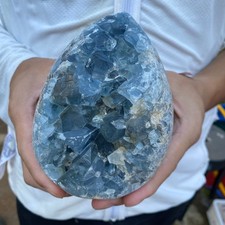 4.5lb Natural blue Celestite Cave Quartz Crystal Cluster Rough Specimen Healing picture