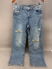 Divided H&M Womens Blue Denim Distressed Jeans Size 4 picture