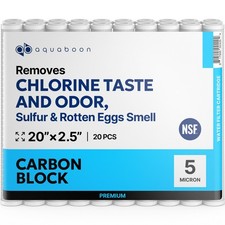 20PK Premium Aquaboon 5mic Whole House Carbon Water Filter Cartridge 20x2.5