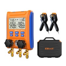 Elitech LMG-10 Digital Manifold Gauge Refrigeration Pressure Vacuum Temp Gauge picture