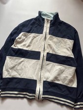 Vintage Yves Saint Laurent YSL Full Zip Sweatshirt 90’s Size XXL Blue/White Rare picture