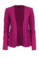 Theory - Magenta Collarless Wool Open Blazer Sz 00 picture