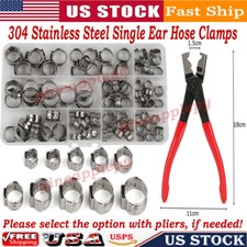 260PCS 304 Stainless Steel Single Ear Stepless Hose Clamps 6.5-21mm Kit or Plier picture
