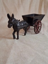 Antique A.C. Williams Cast Iron Donkey Cart, Original Black & Red Paint, c. 1910 picture