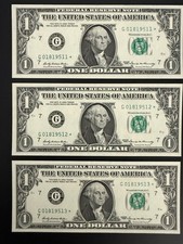(3) Consecutive 1969 $1 Dollar *Star* Notes picture