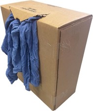 25lb Recycled Blue Huck Towels-Cotton Cleaning Rags Approx. ~200 Reusable Cloths picture