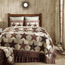 Primitive Queen Quilt Red Independence Day Patchwork Bedroom Decor VHC Brands picture