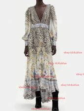 CAMILLA luxury elegant temperament slim holiday deep V-neck dress 2026 dress picture