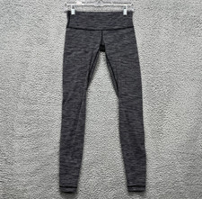 Lululemon Leggings Womens 4 Gray Flecked Knit High Rise Ankle Yoga Athletic picture