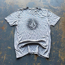 Vintage Y2K Volcom Men’s M Gray Cotton Volcom Stone Logo Graphic Tee Crew Neck picture