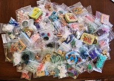  25 Mystery Fun Bags Of Vtg Cabs,Beads, Brass Findings,Lockets,Charms,Unique picture