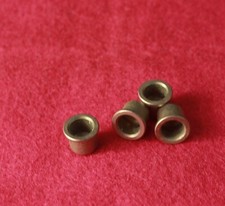 Aged 50's Bass Guitar Body String Ferrules Bushings (4) - Nickel picture