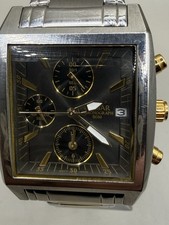 Pulsar YM92-X082 Mens Tank Style Two-Tone Chronograph Date Watch Nice #0243 picture