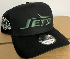 NWT New York Jets Snapback Hat New Era A Frame 2009 Side Patch NFL Black Green picture