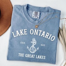 FREESHIPPING Lake Ontario Est 1615 Shirt, Lakes Vintage Tee HOT picture