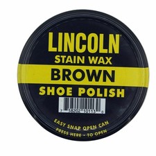 Lincoln Stain Wax Shoe Polish 2 1/8 oz - Military Grade Leather Boot Shine picture