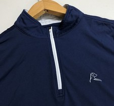 Rhoback Men's Performance Quarter-Zip Pullover Fleet Navy USA Flag Size M picture