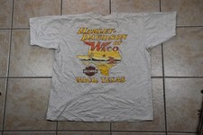 Vintage Harley Davidson Motorcycles Logo TShirt Men's Large Waco Texas Armadillo picture