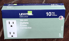 10pk Leviton Decora 15 amp Outlets -White- (15A-125V) #5325-WMP picture