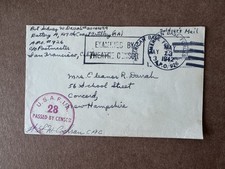 1942 APO 926 Free Frank Censored Cover to Concord NH picture