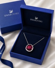 Authentic Swarovski Breeze Red Crystal Necklace - Rhodium Plated Pavé 5070893 picture