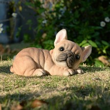 Lying Bulldog Garden Statue Small Garden Yard Lawn Sculpture Decor picture