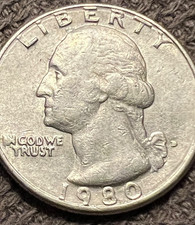 1980 United States Washington 0.25 Cents QUARTER DOLLAR Coin With Errors picture