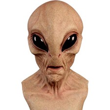 Realistic Area 51 Alien Latex Mask Scary Halloween Cosplay Costume Party Prop picture