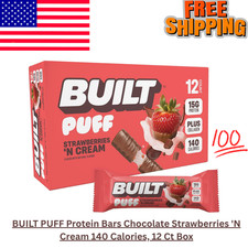 BUILT PUFF Protein Bars Chocolate Strawberries 'N Cream 140 Calories, 12 Ct Box picture