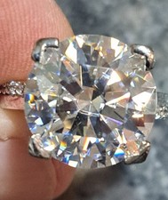 *CERTIFIED* STUNNING 9.75 CT WHITE ROUND BRILLIANT CUT HPHT  DIAMOND RING SIZE 7 picture